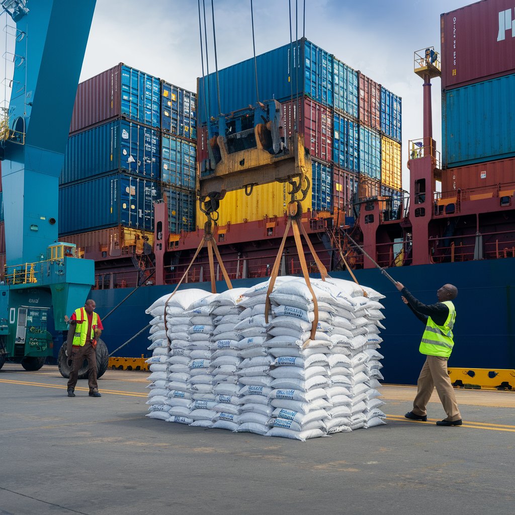 Embarquement de sacs   au Port Autonome d'Abidjan par l’équipe de Greenways