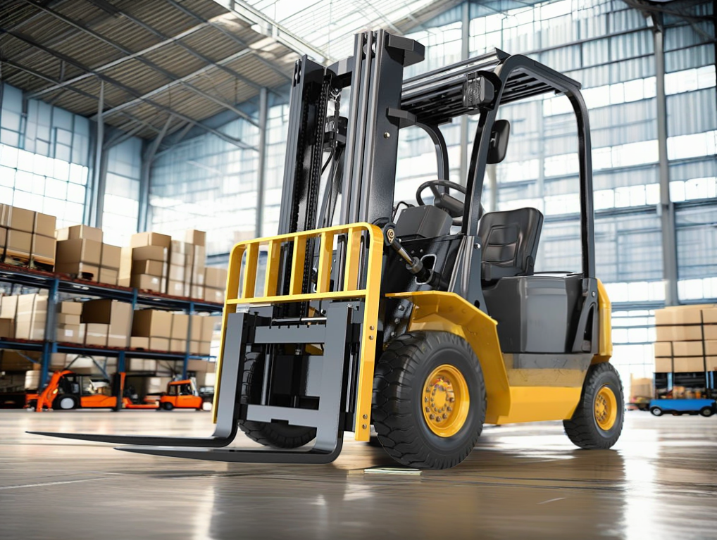 un chariot élévateur en support logistique